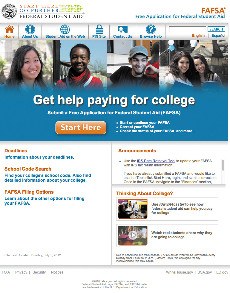 Student Aid Website 