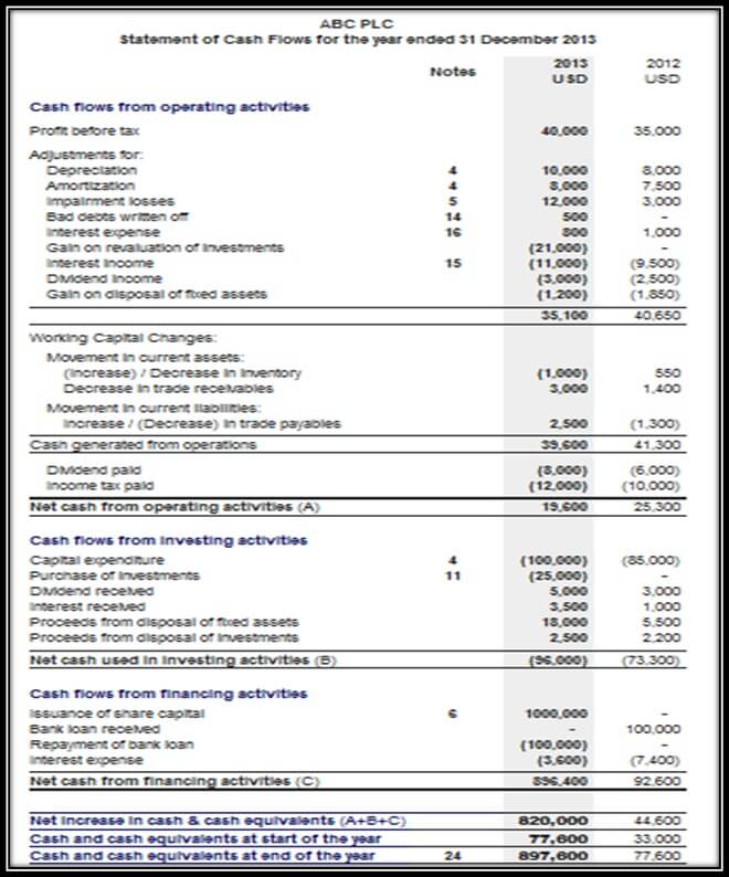 Examples of Cash Flow Statements