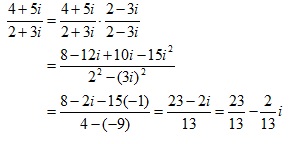 Dividing by a complex number