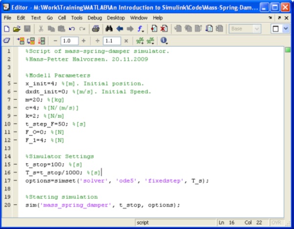 simulink programming code