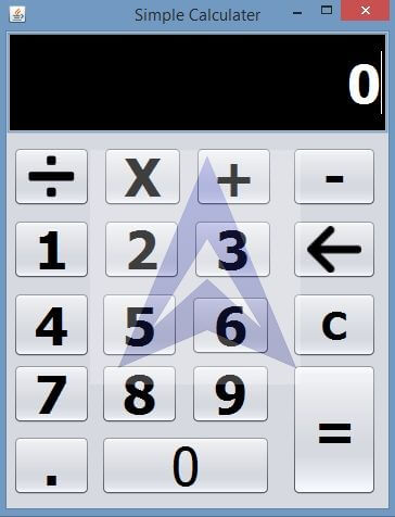 Simple Calculator Application using java swing