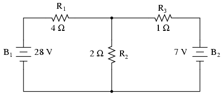 Superposition theorem Example Circuit