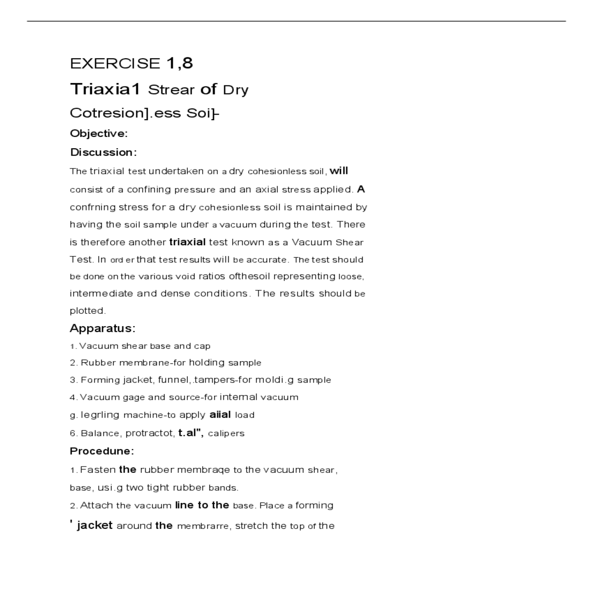 measure the length and average diameter the sample
