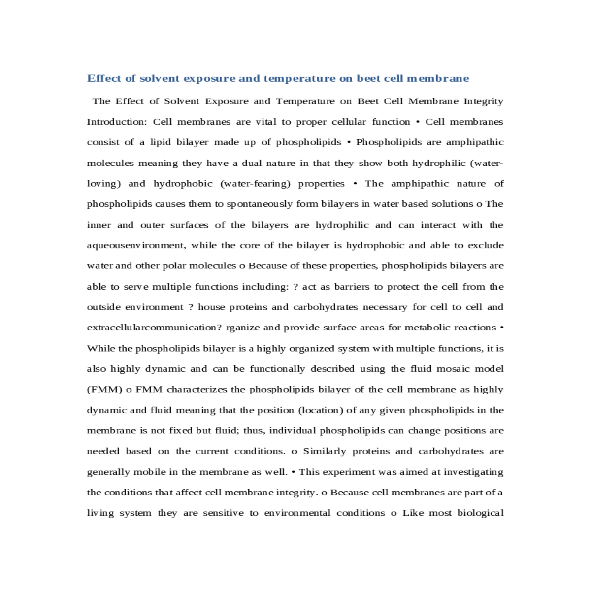 pic figure the effect solvent cell membrane integr