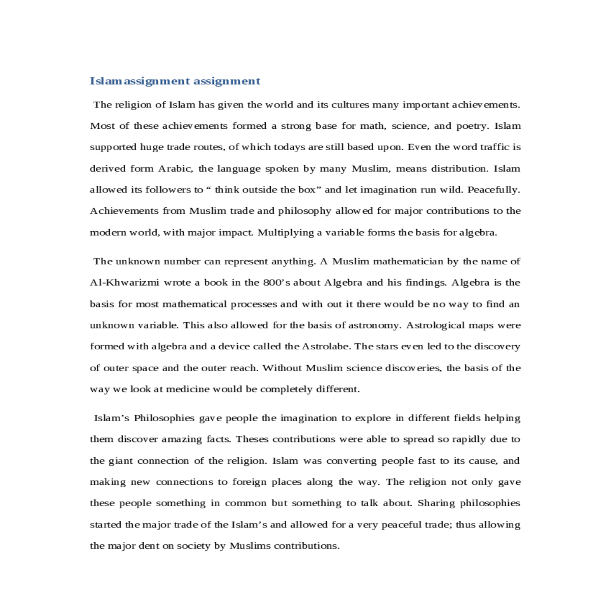 islam supported huge trade routes