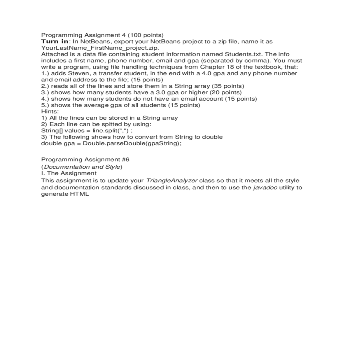 using file handling techniques from chapter the te
