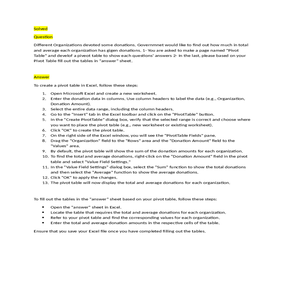 use column headers label the data