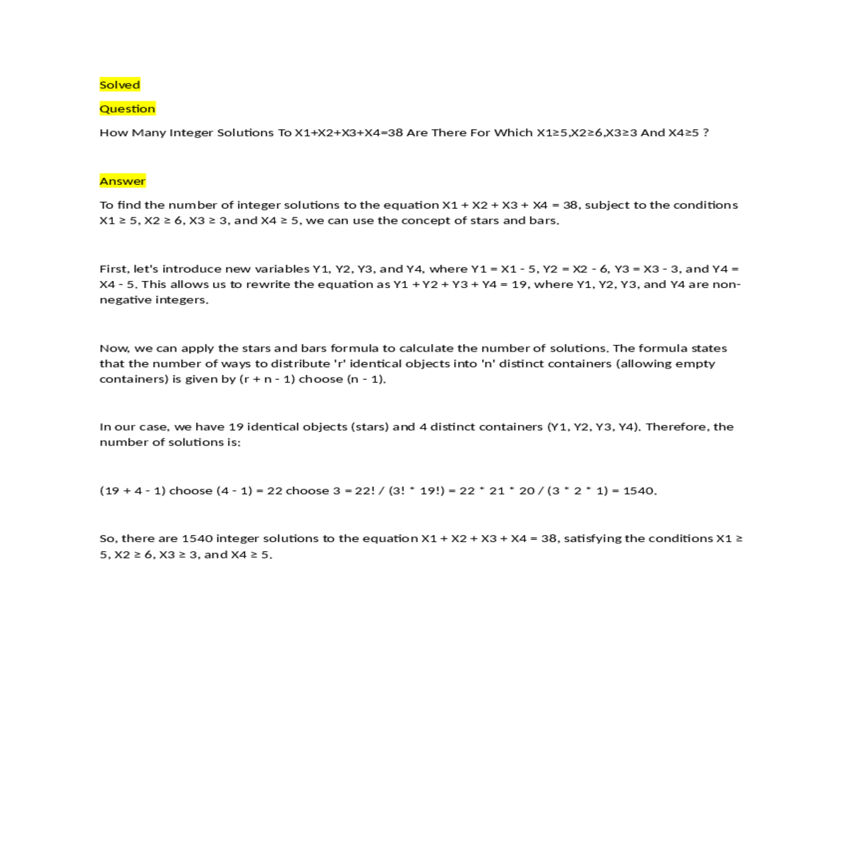 can apply the stars and bars formula calculate the