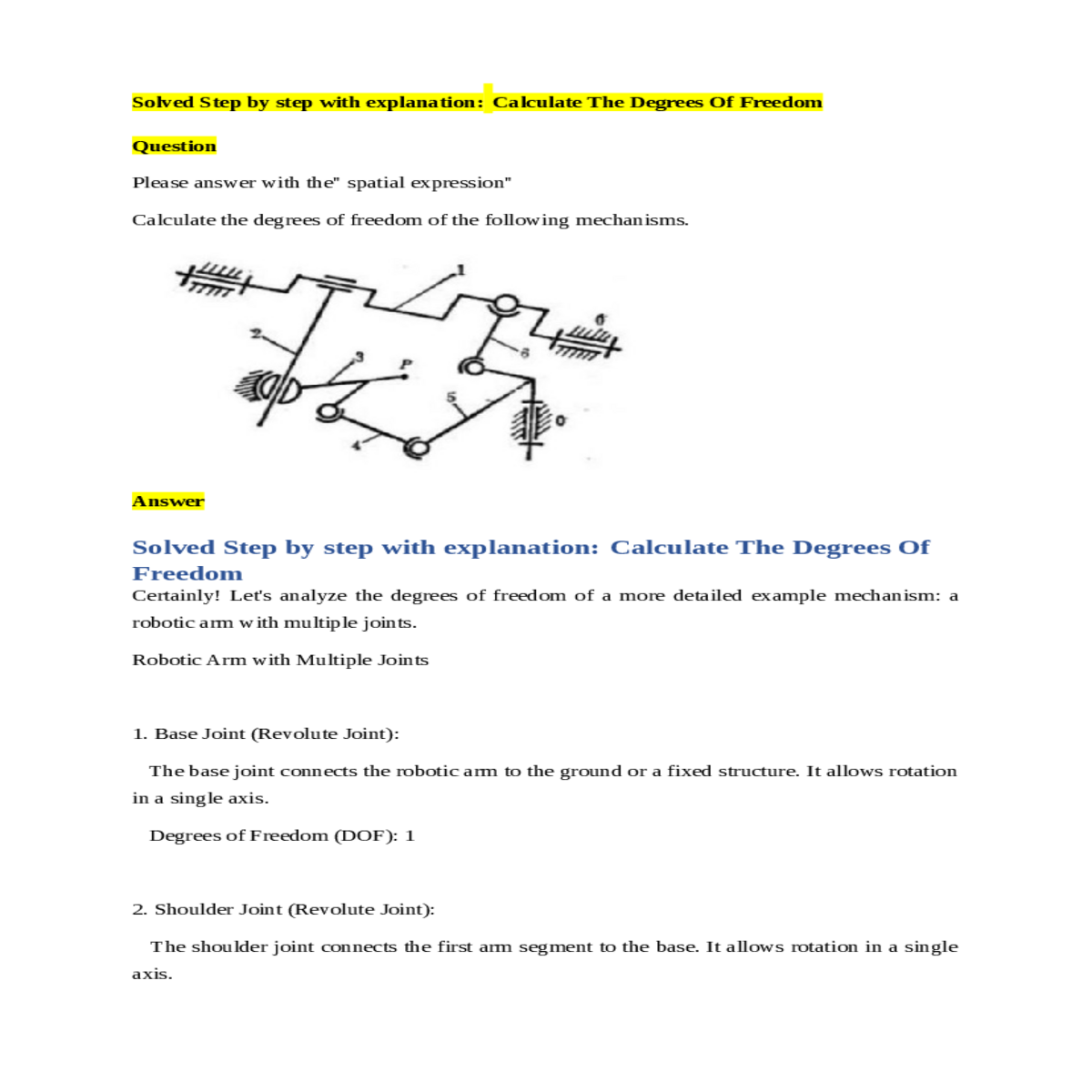 wrist joint revolute joint wrist joint connects th
