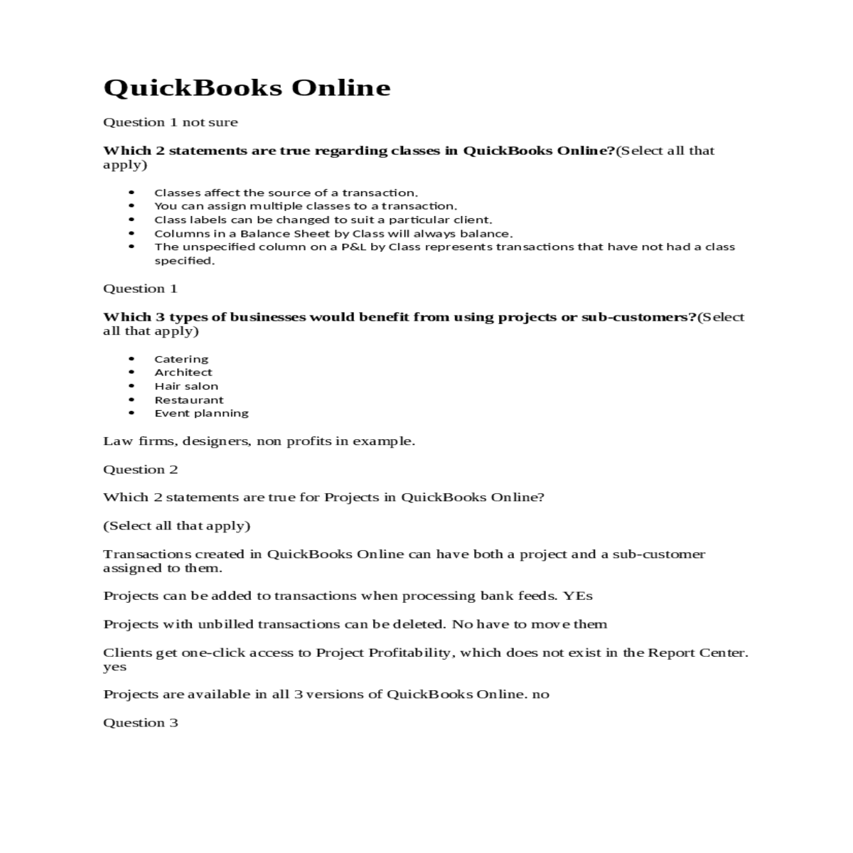 QuickBooks Online, at the financial period end whi