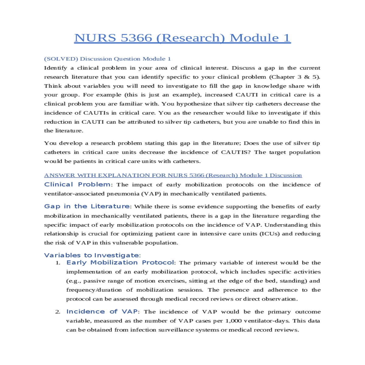 answer with explanation for nurs 5366 (research) m