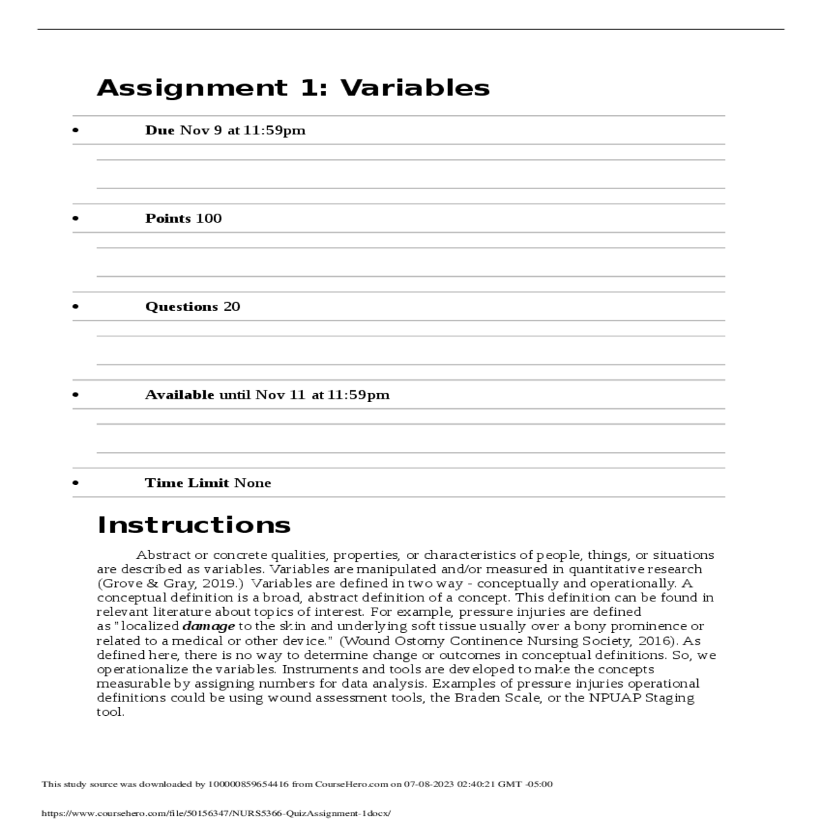 there way determine change outcomes conceptual def