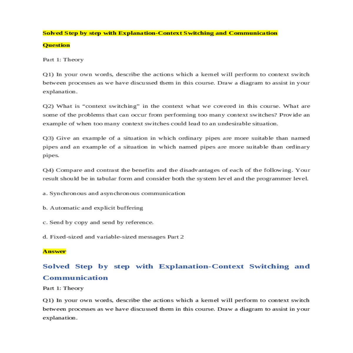 the kernel transfers control the newly loaded proc