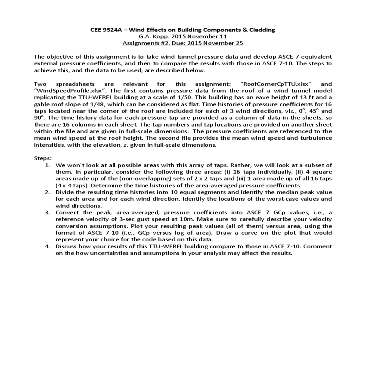 pressure coefficients into asce gcp values