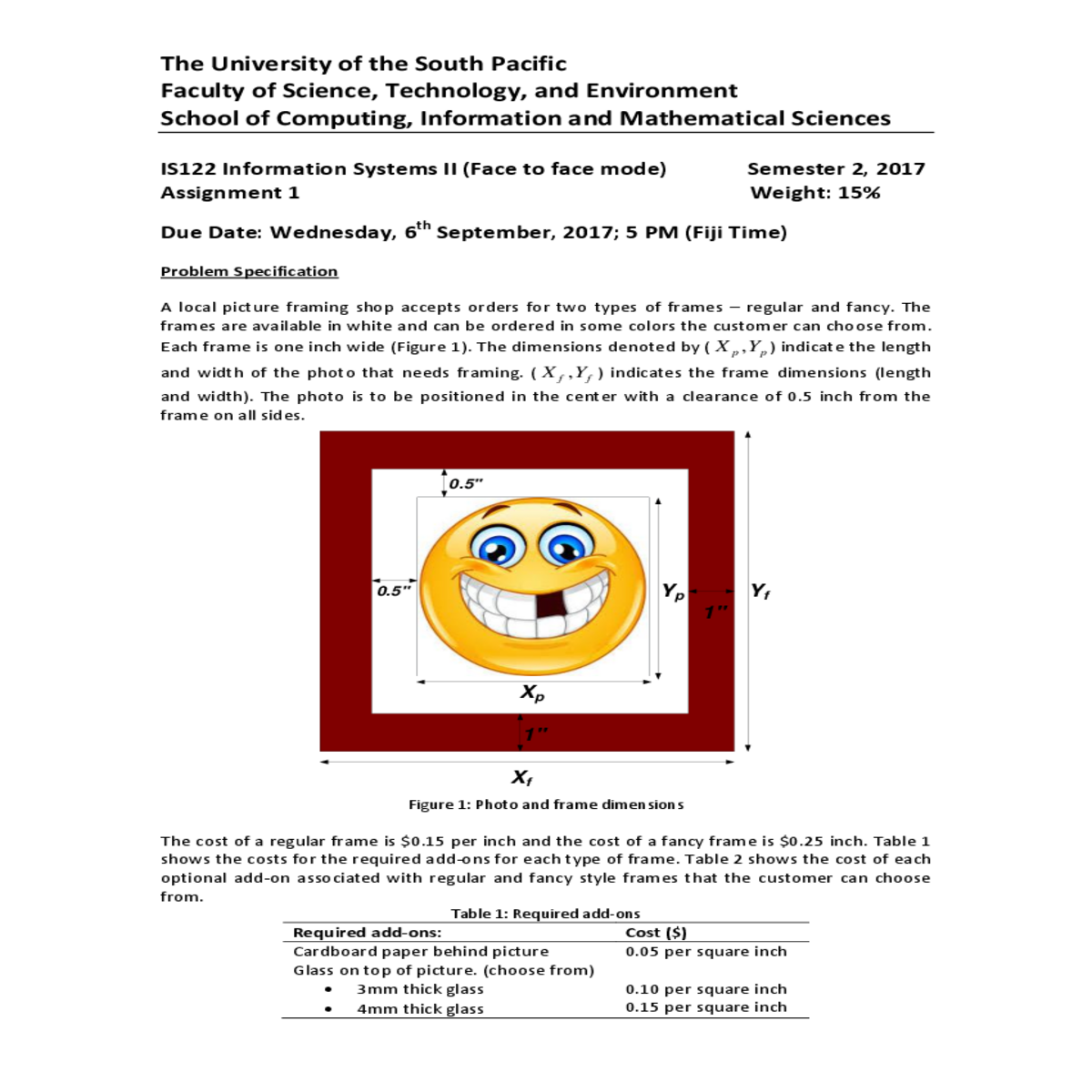 calculate the cost photo frame based the size the 