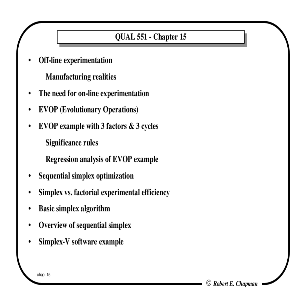 evop with factors and cycles significance rule thi