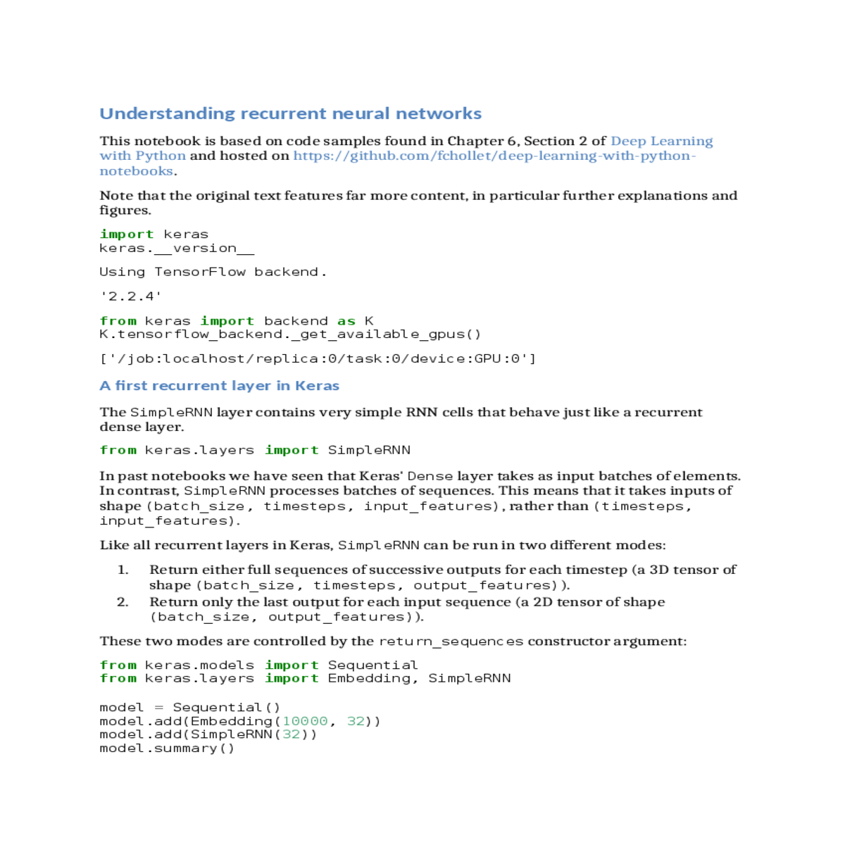 a concrete lstm example in keras