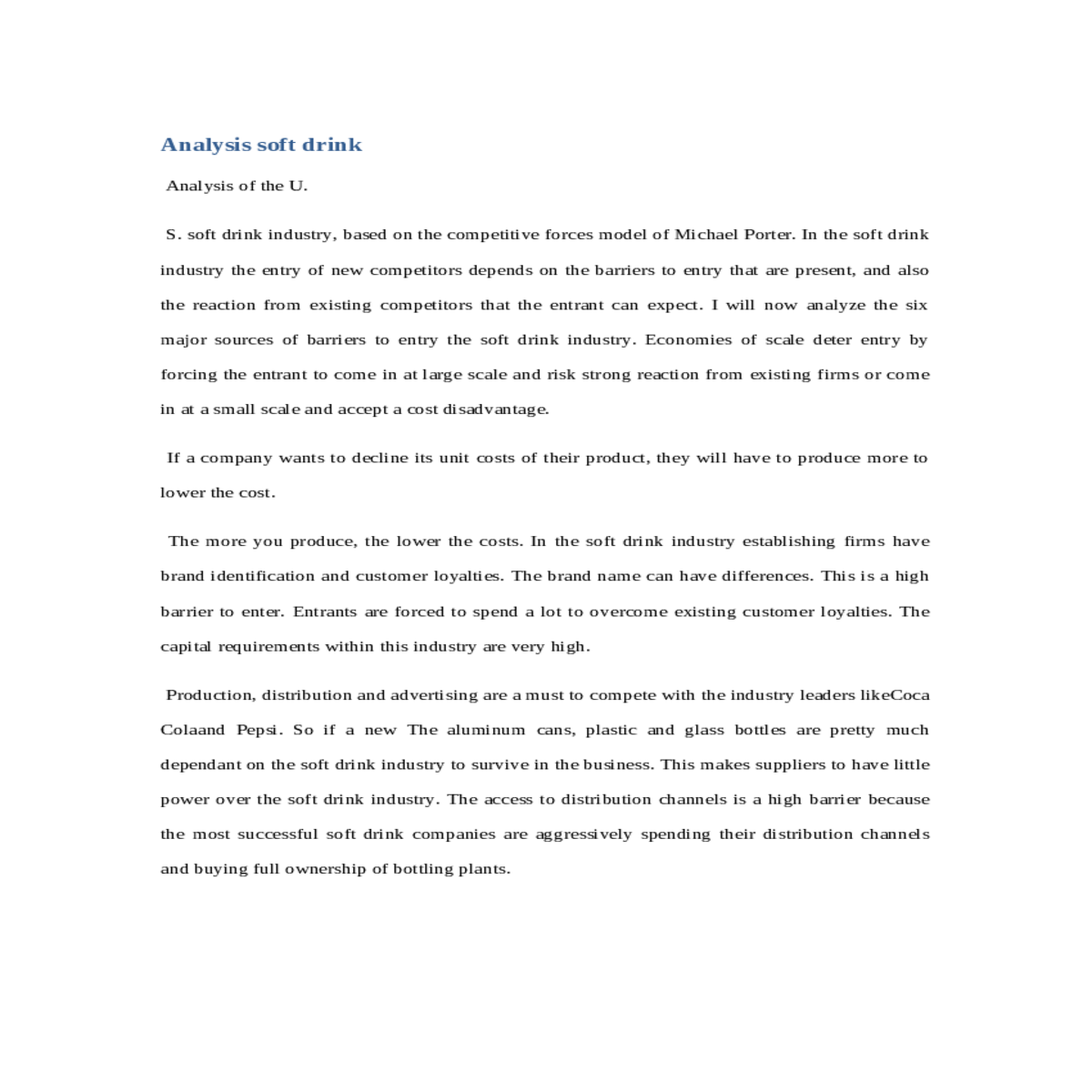 based the competitive forces model michael porter