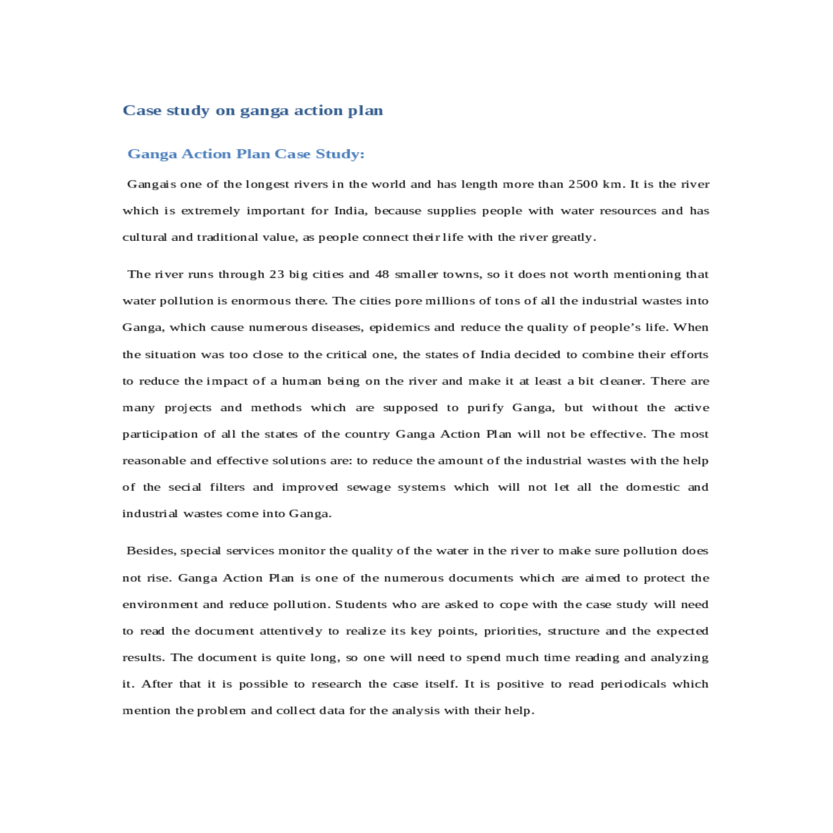 ganga action plan case study