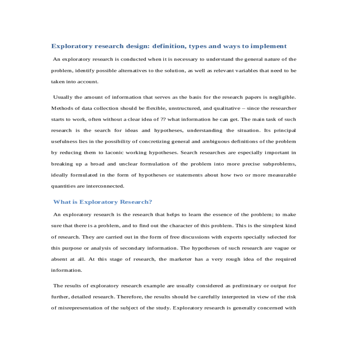types of exploratory research