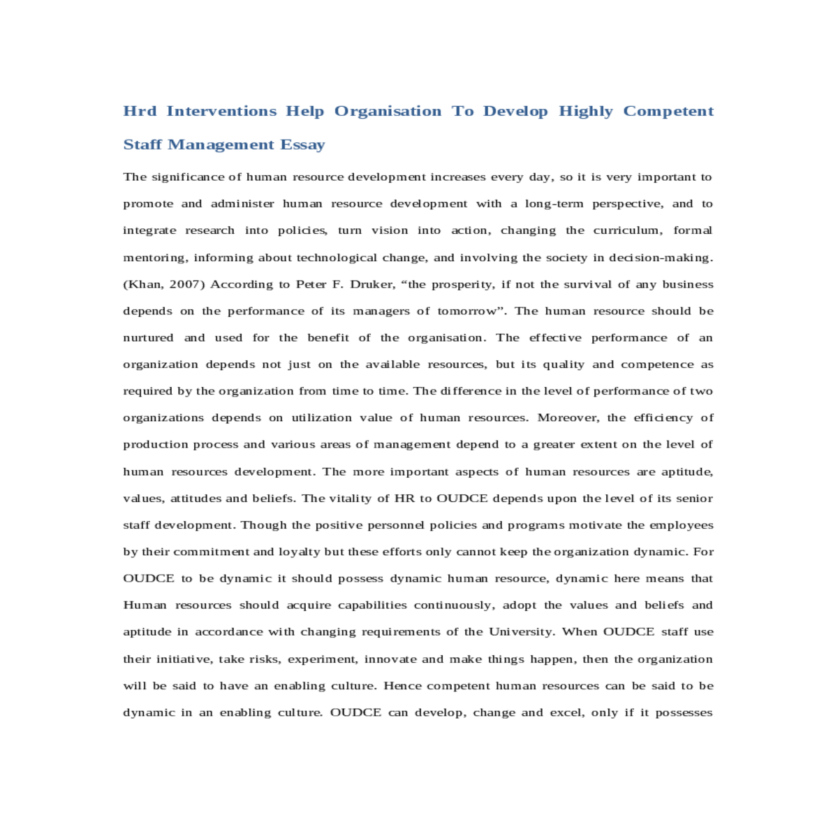 hrd interventions help organisation to develop hig