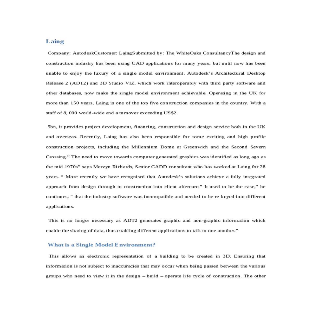 what is a single model environment