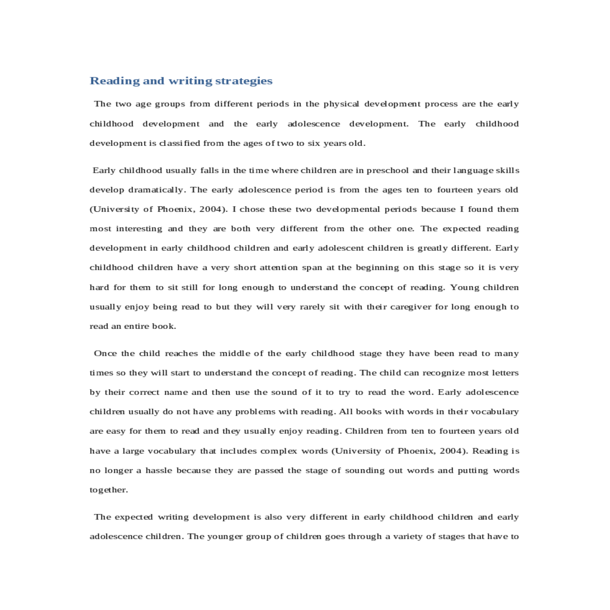 strengthen the childs reading and writing skills