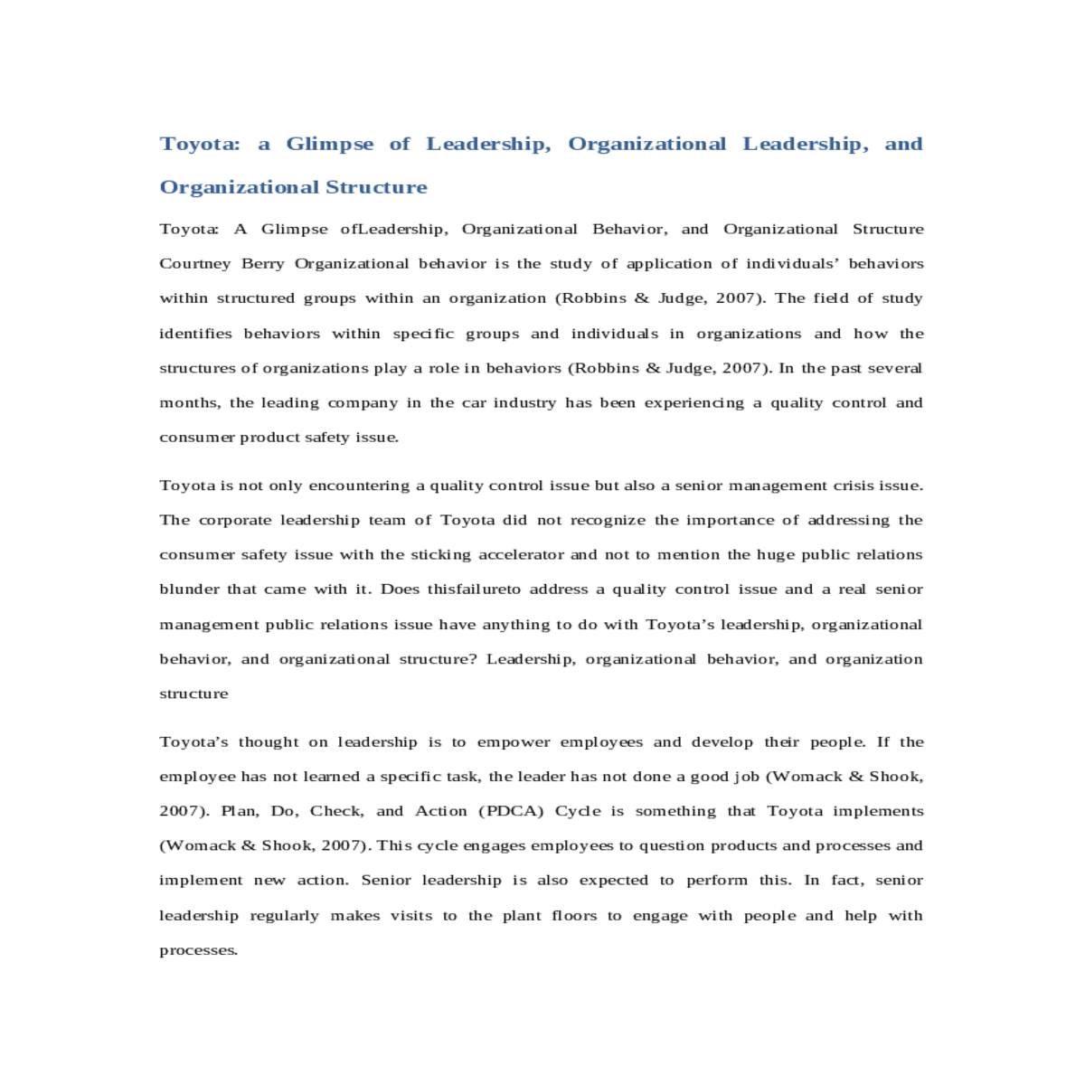 lean management and the role lean leadership power