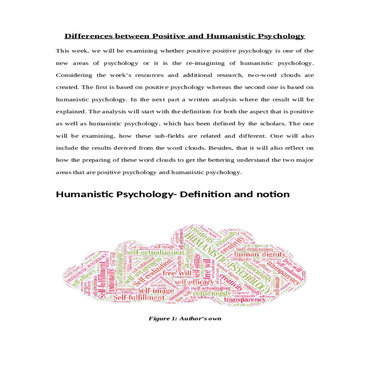 humanistic psychology definition and notion