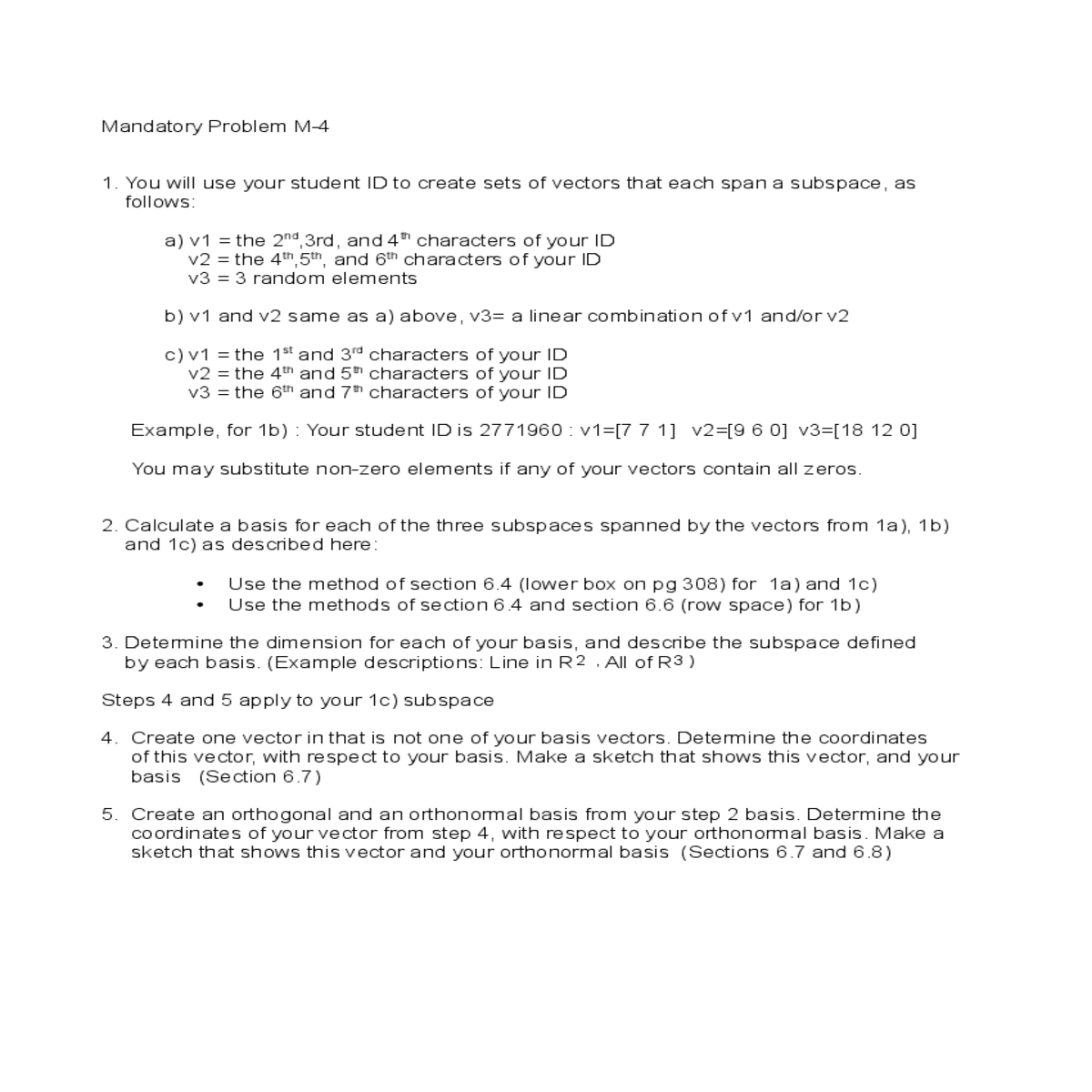create orthogonal and orthonormal basis from your 