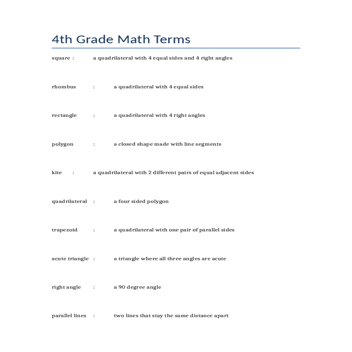 square quadrilateral with equal sides and right an