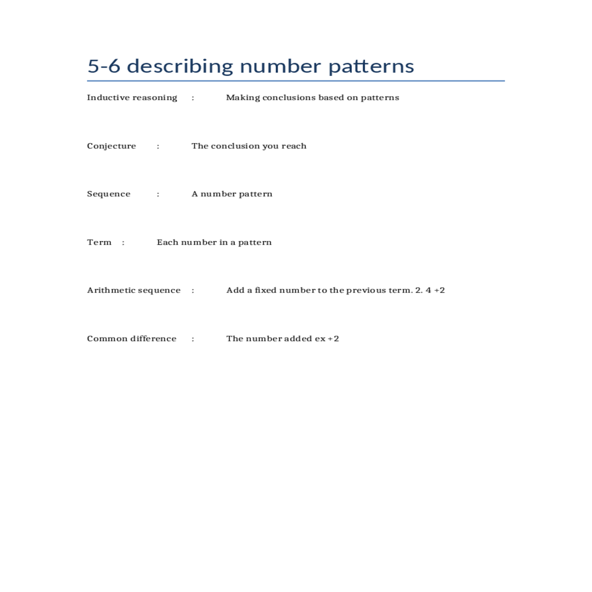 common difference the number added