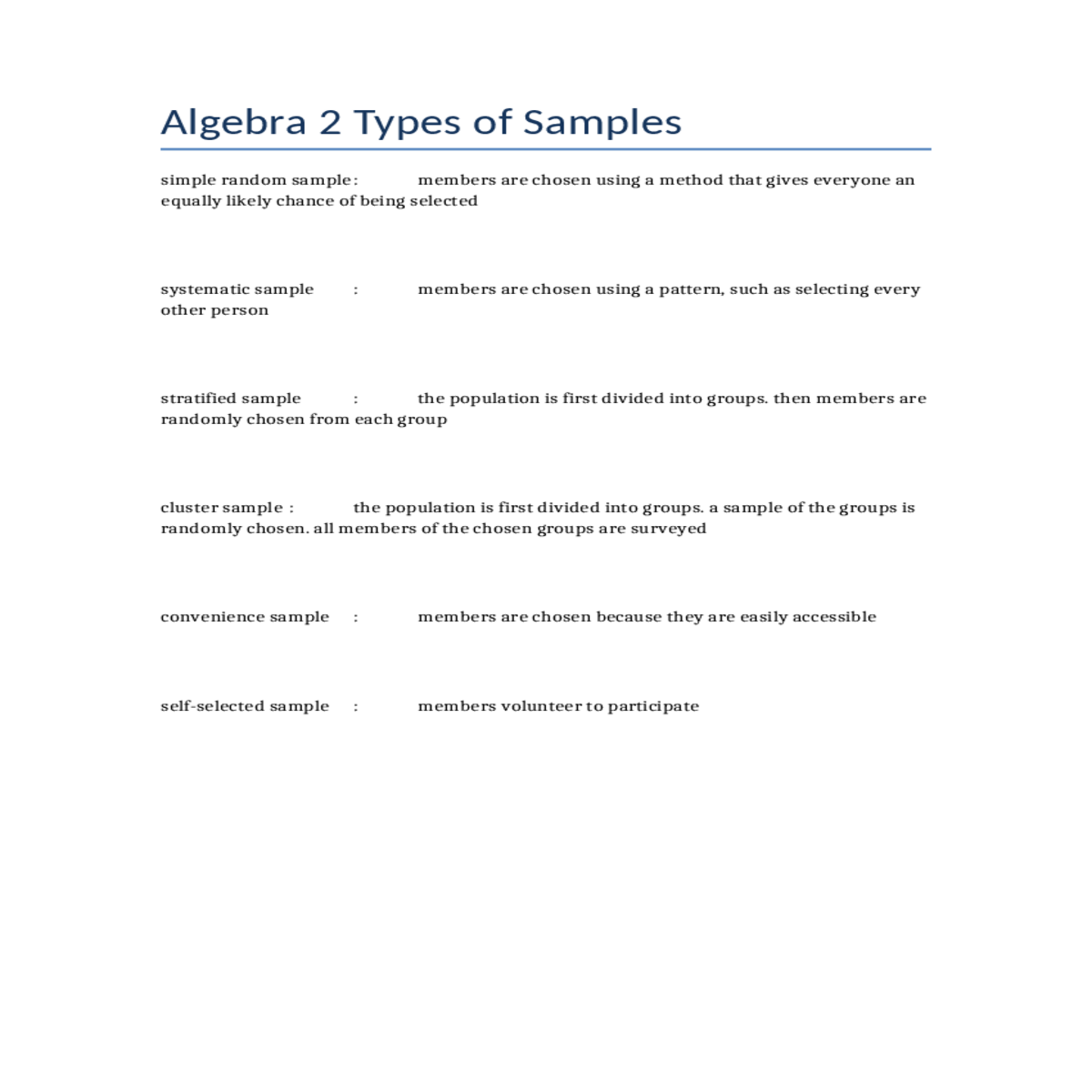 sample the groups randomly chosen
