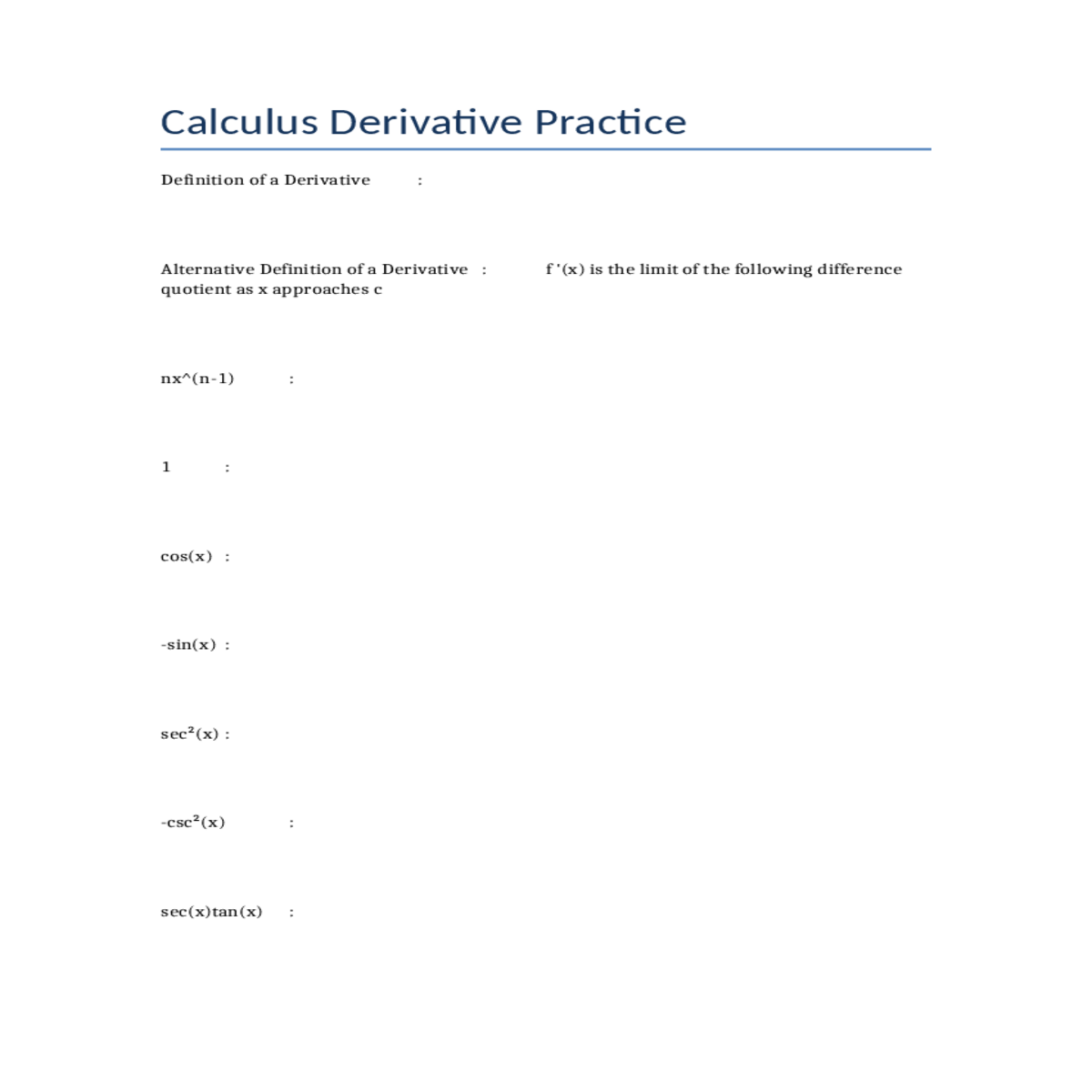 definition derivative alternative definition deriv