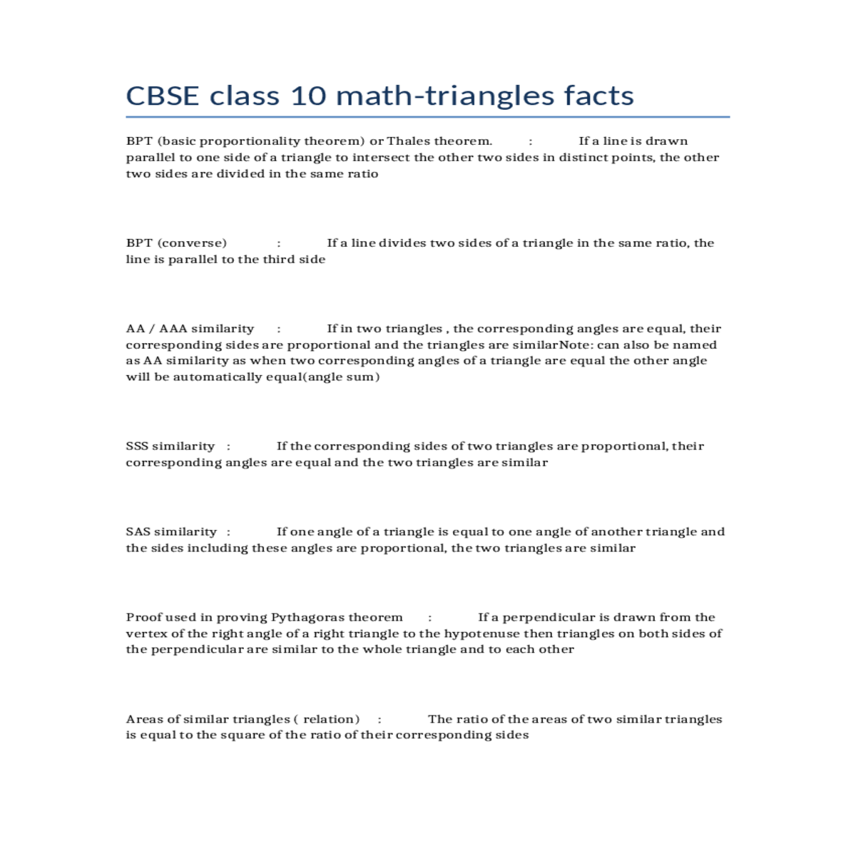 bpt basic proportionality theorem thales theorem