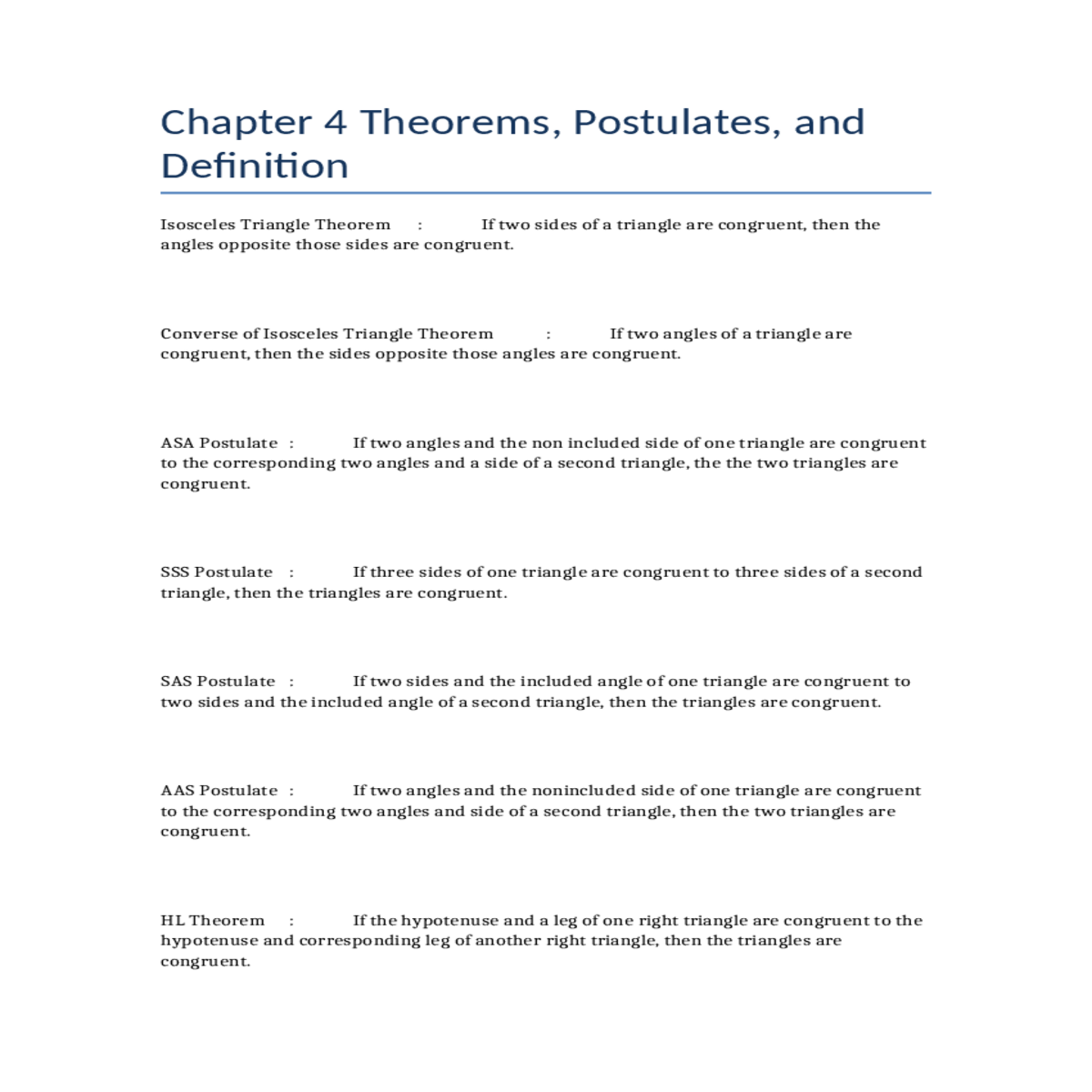 isosceles triangle theorem two sides triangle are 