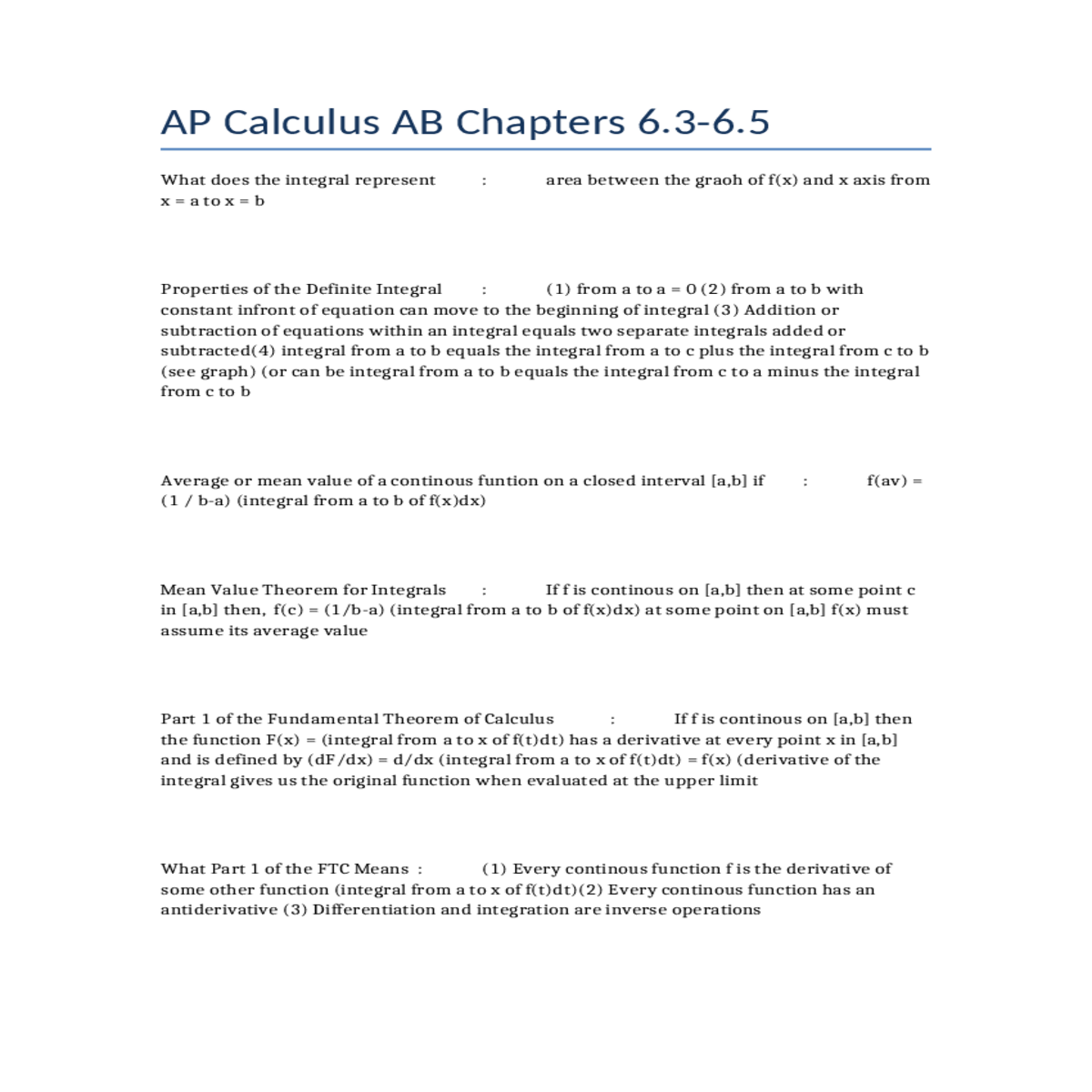 find cpart ftc continous and the anitderivative