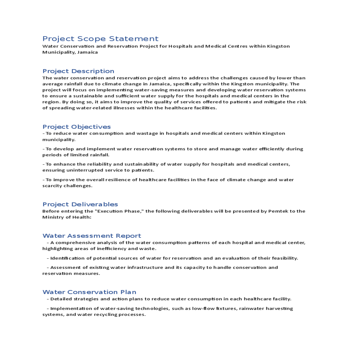 water conservation plan