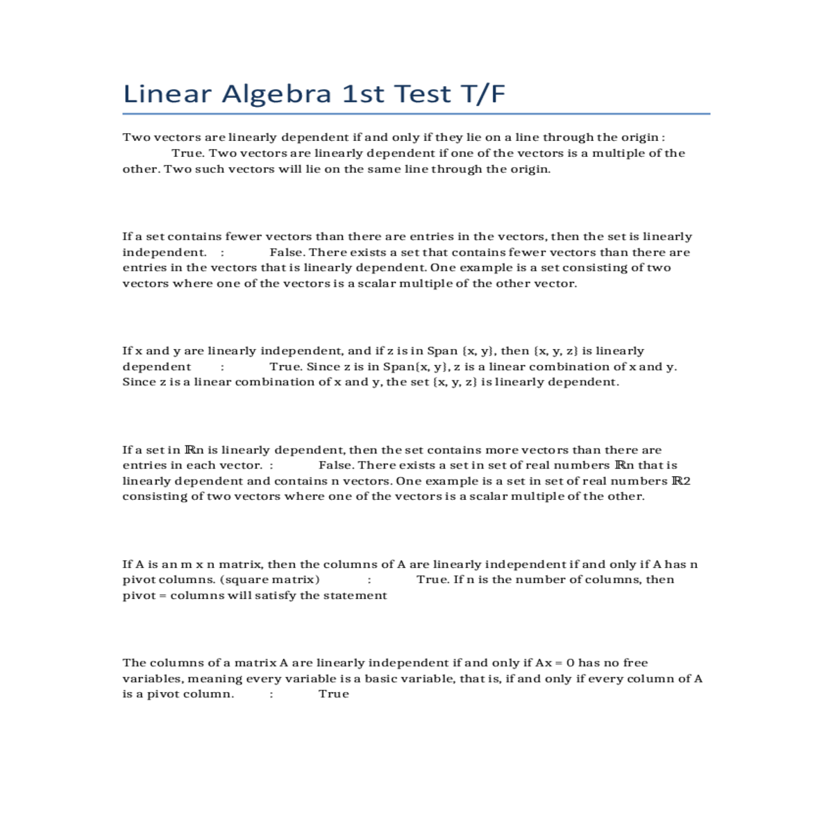 the standard matrix the matrix whose jth column th