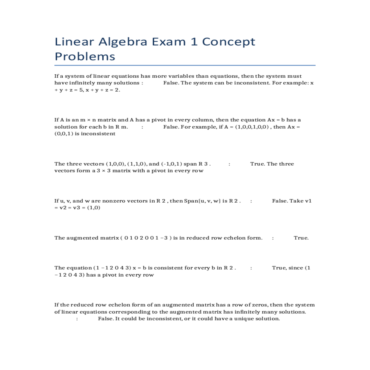 take the augmented matrix reduced row echelon form