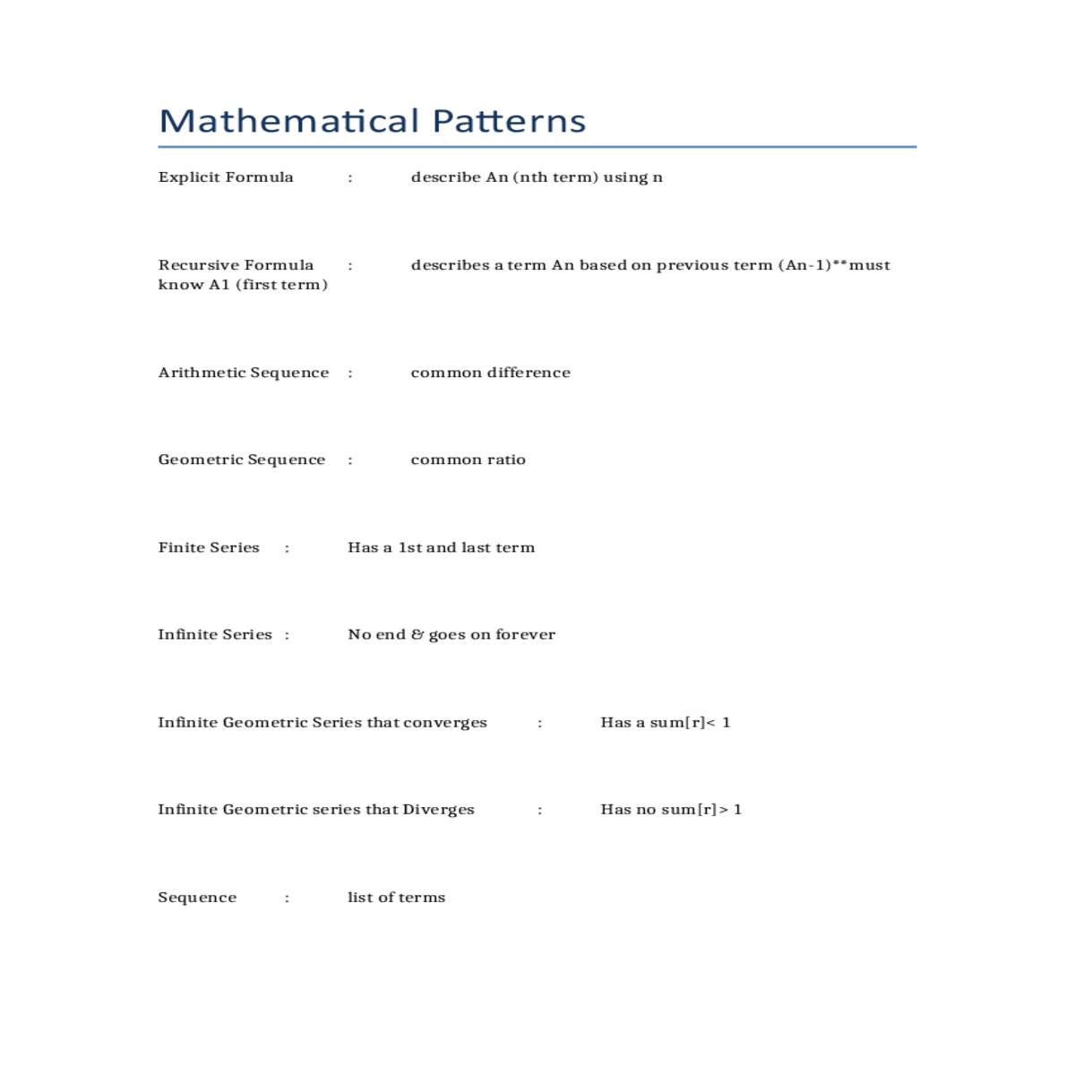explicit formula describe nth term using nrecursiv