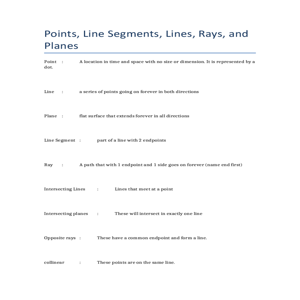 point location time and space with size dimension