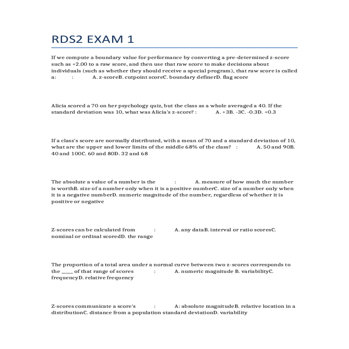 the raw score population forms normal distribution