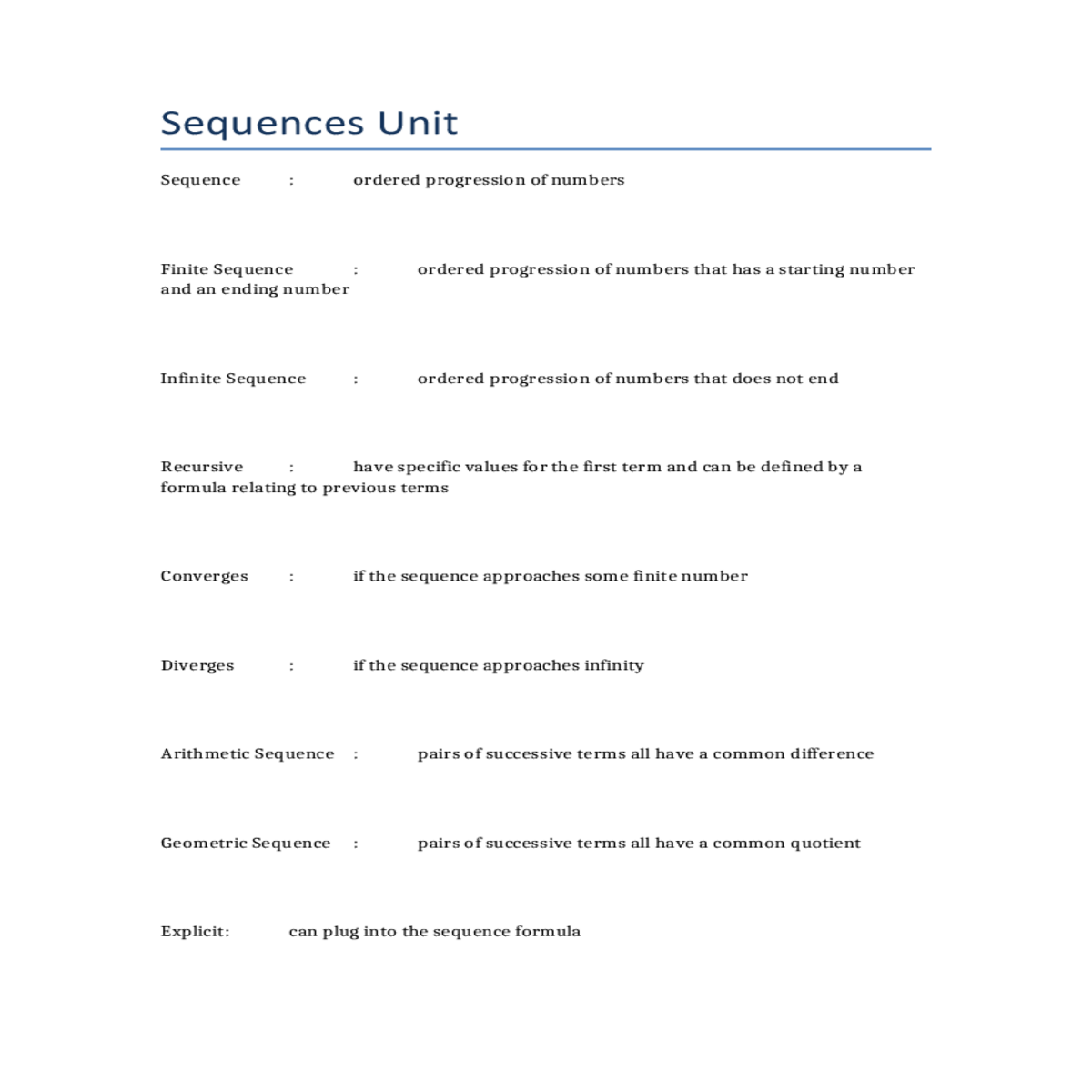 sequence ordered progression numbersfinite sequenc