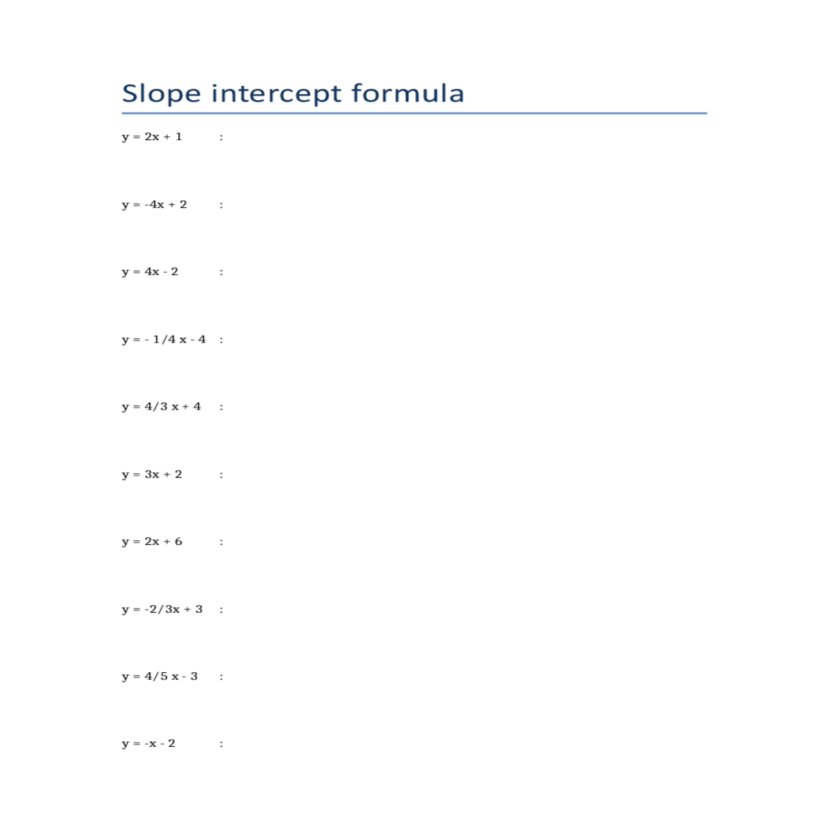 slope the line crosses the axis below the xaxis