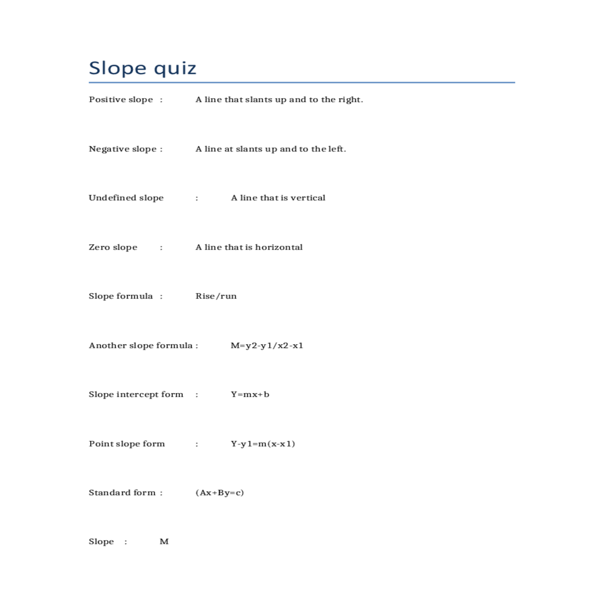 count over run the slope how find slope using the