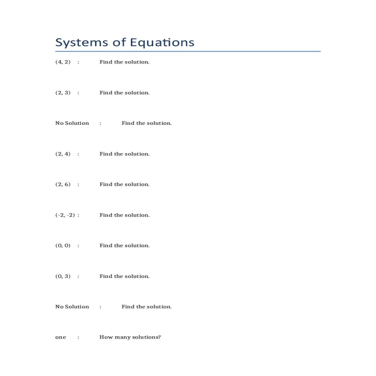 find the solution solution find the solution