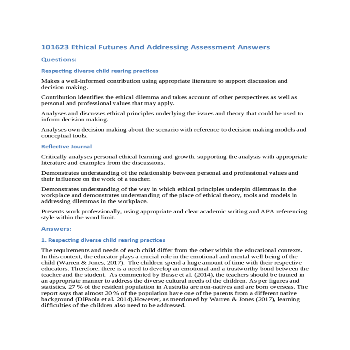 personal and professional values in addressing div