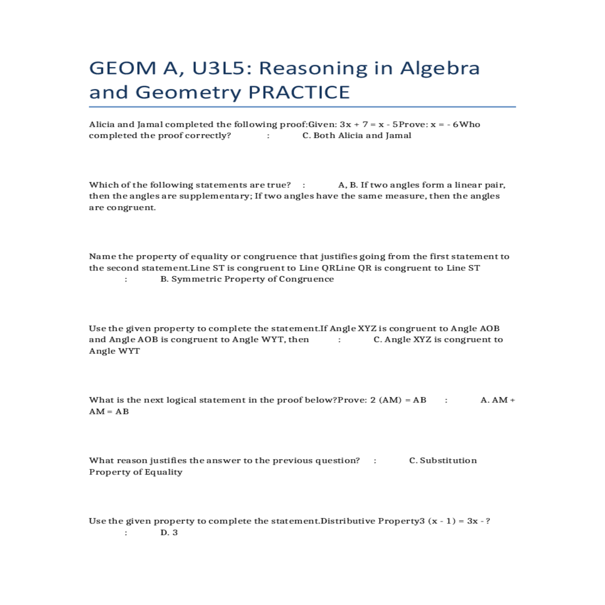 abwhat reason justifies the answer the previous qu