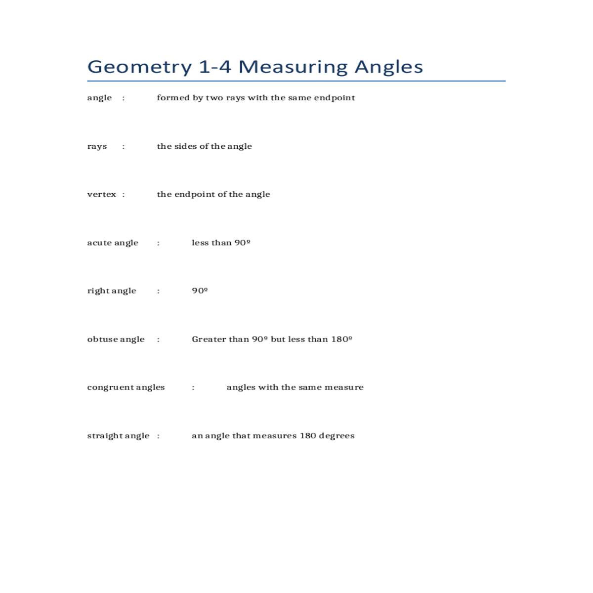 angle formed two rays with the same endpointrays t